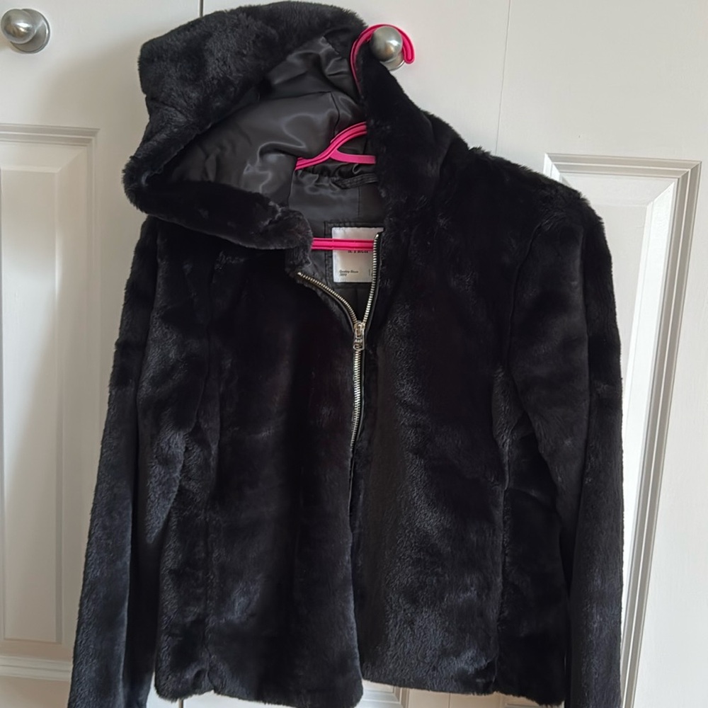 Abercrombie hoodie faux fur coat